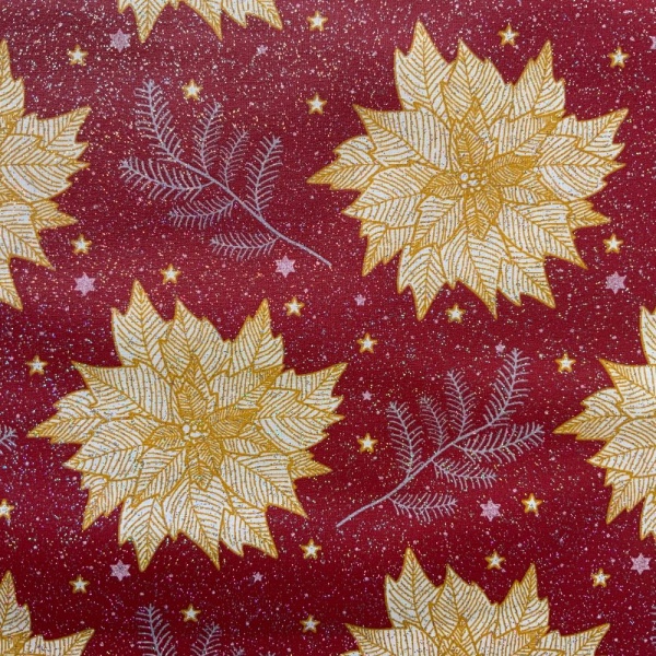 Poinsettia Extra Wide French Oilcloth in Red